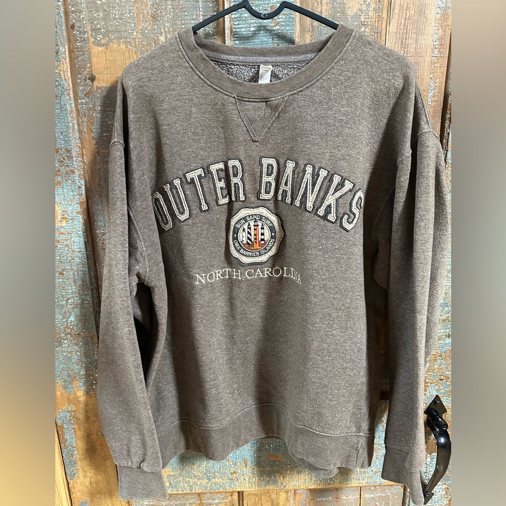 Outer Banks Sweatshirt Size Large Embroidered Patched Vintage Vibe